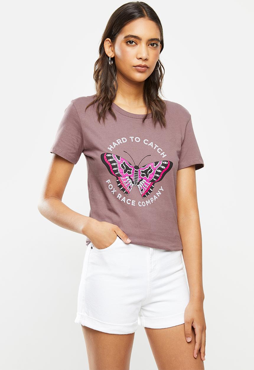 Fox - Flutter crew short sleeve tee - purple
