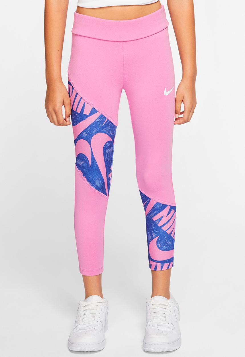 Nike - Nike girls dri fit marker mash legging - pink & blue 