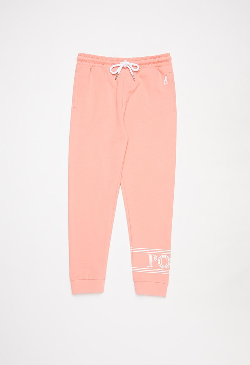 POLO - Girls amy wrap print track pant - pink