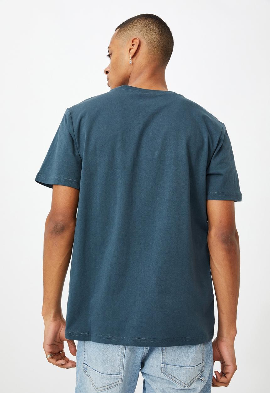 Cotton On - Tbar text t-shirt  - ocean teal