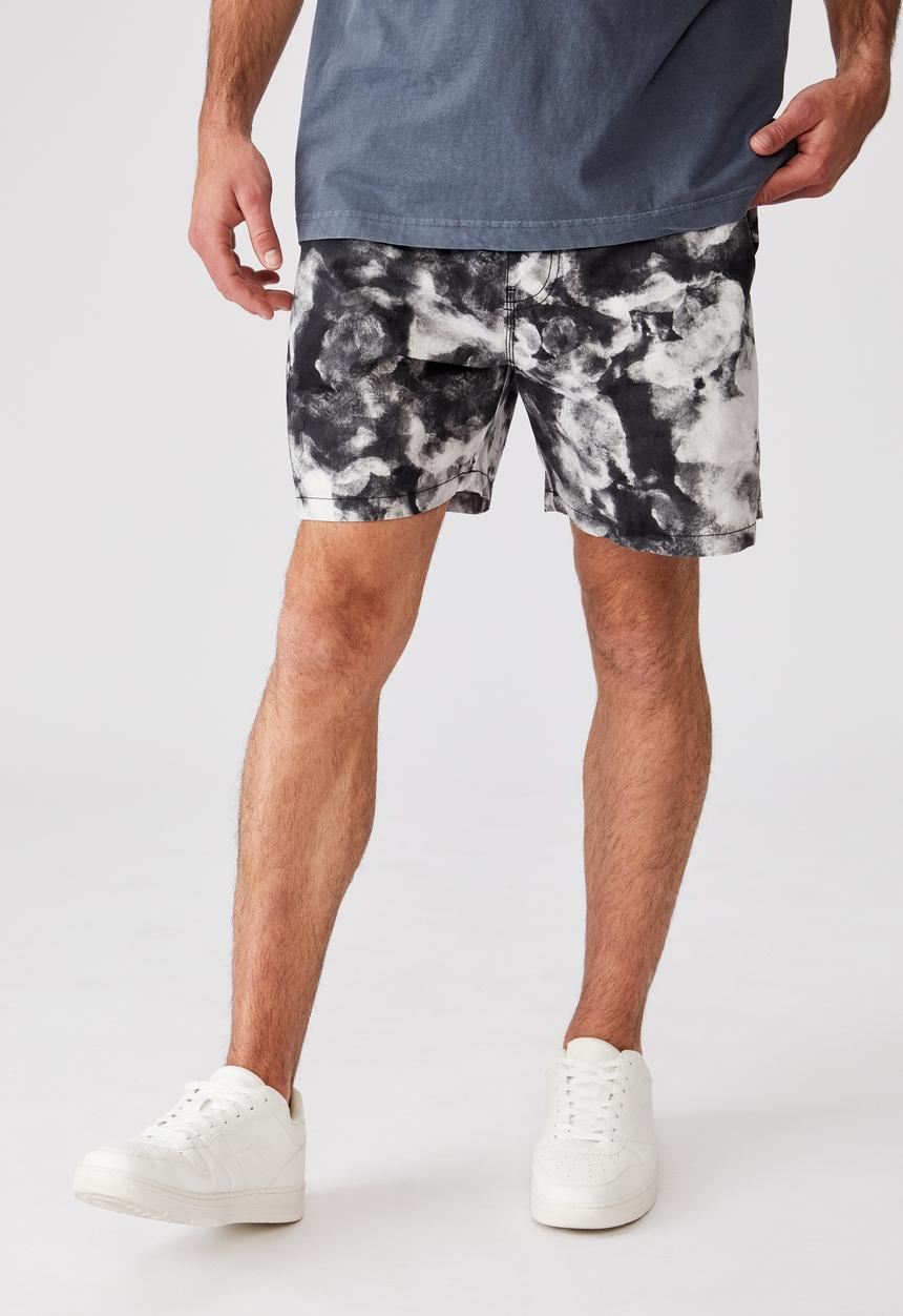 Cotton On - Kahuna short - black & white 