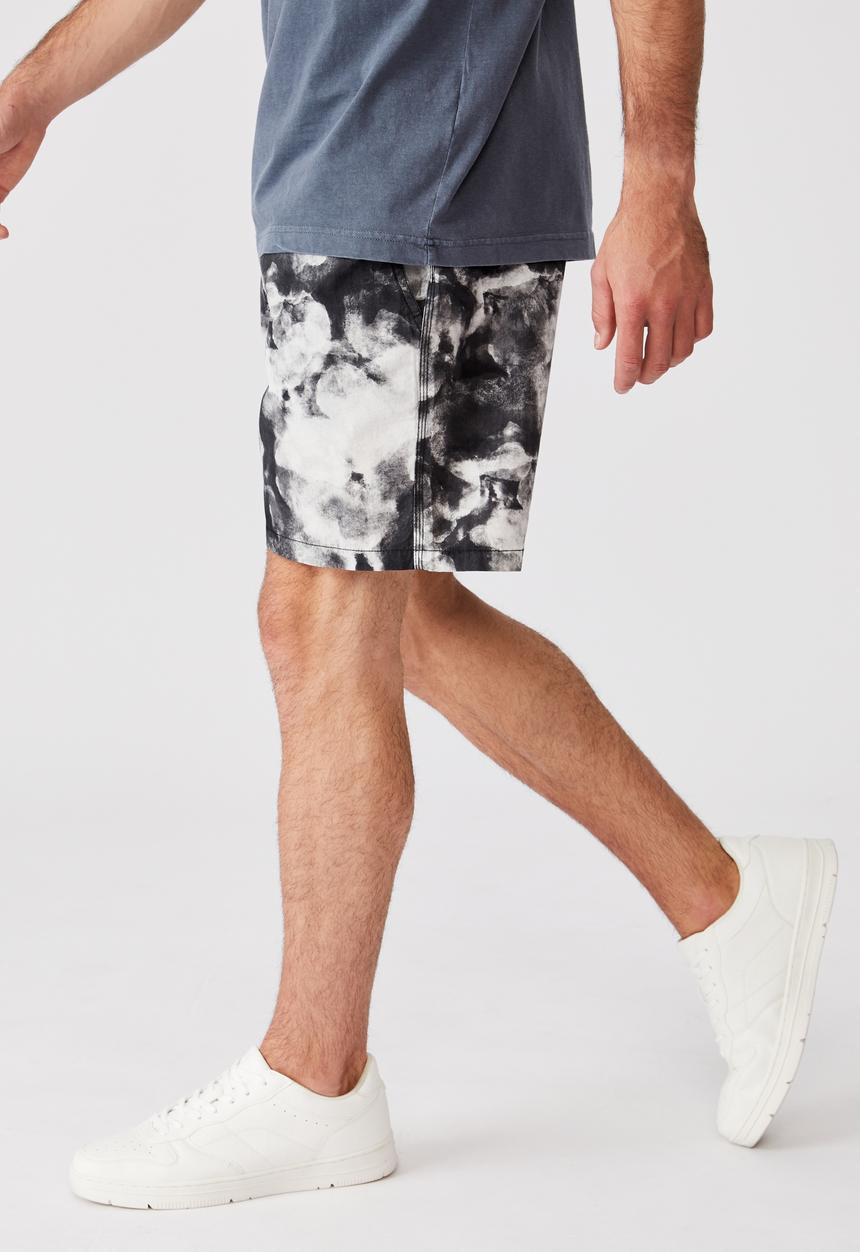 Cotton On - Kahuna short - black & white 