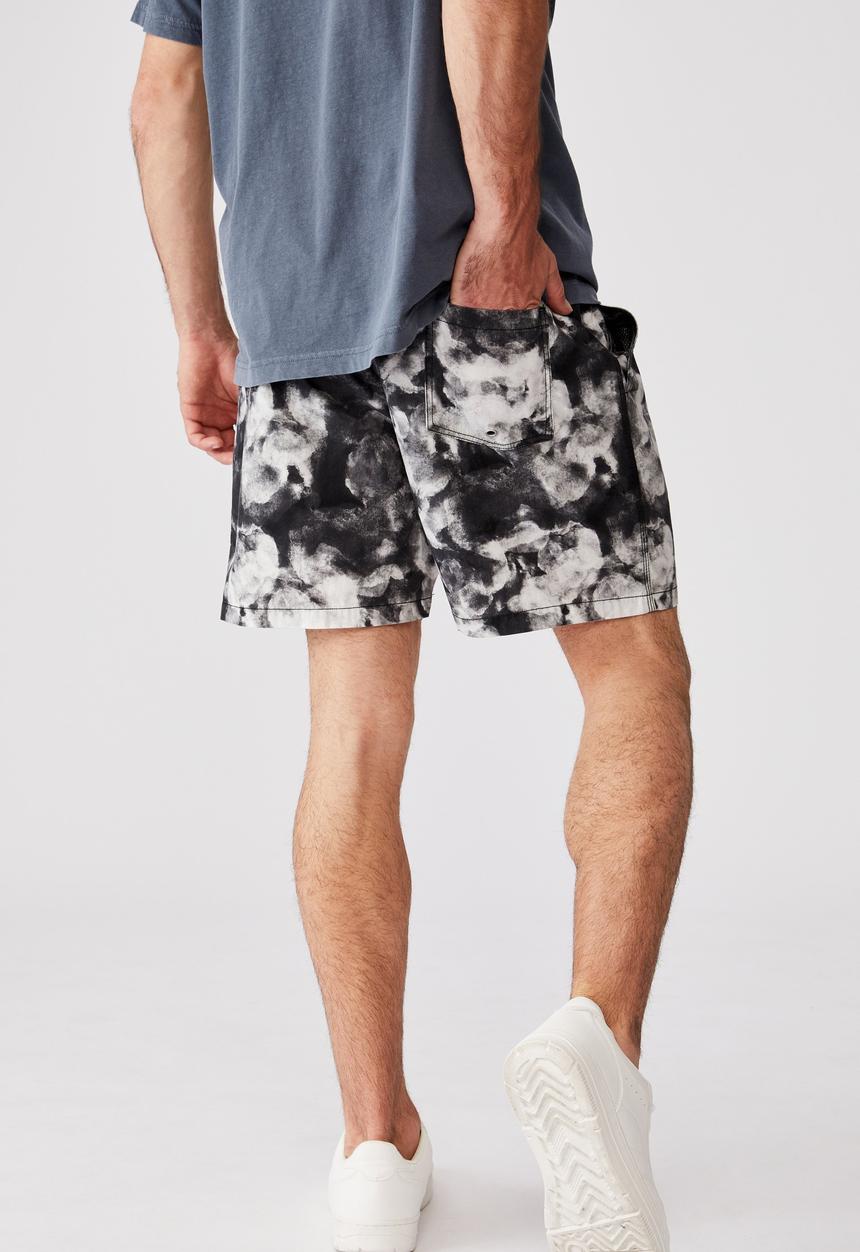 Cotton On - Kahuna short - black & white 
