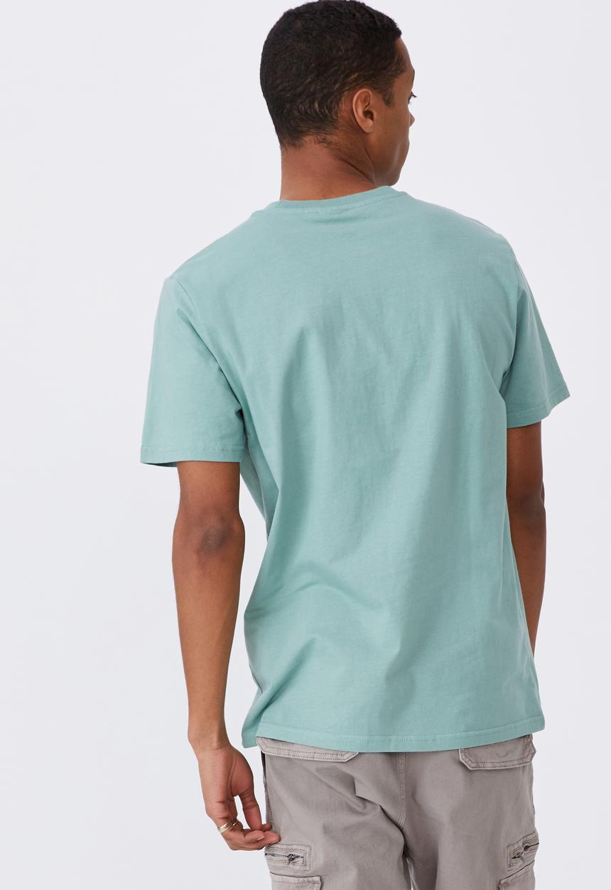 Cotton On - Tbar art T-shirt - washed teal/no brainer