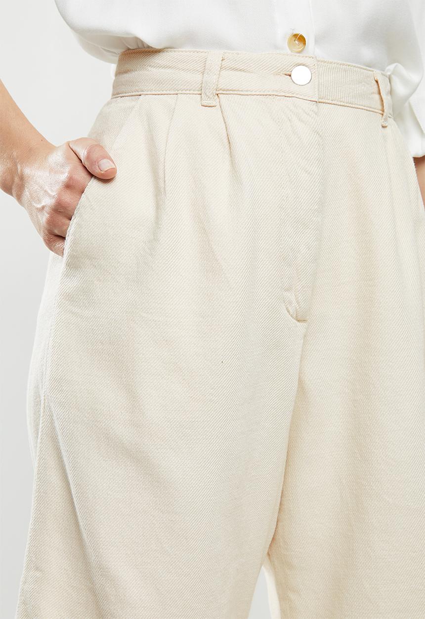 Vero Moda - Olympia highrise wide long shorts - neutral