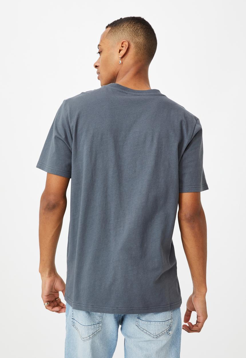Cotton On - Tbar text t-shirt  - late night blue