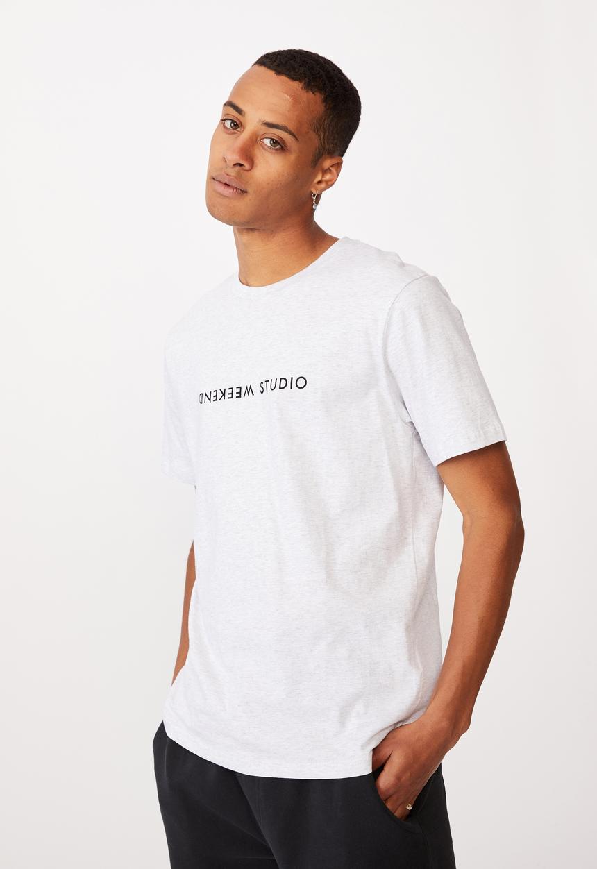 Cotton On - Tbar text T-shirt  - white