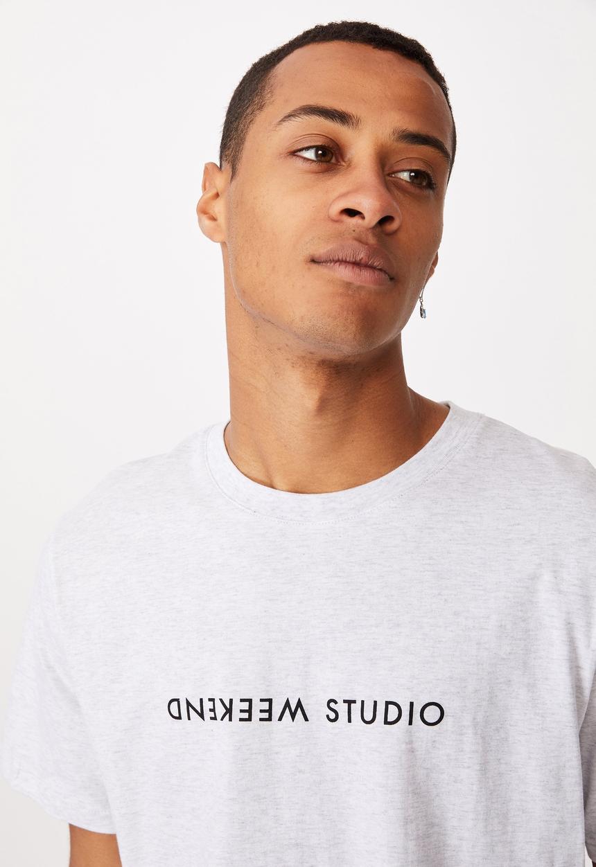 Cotton On - Tbar text T-shirt  - white