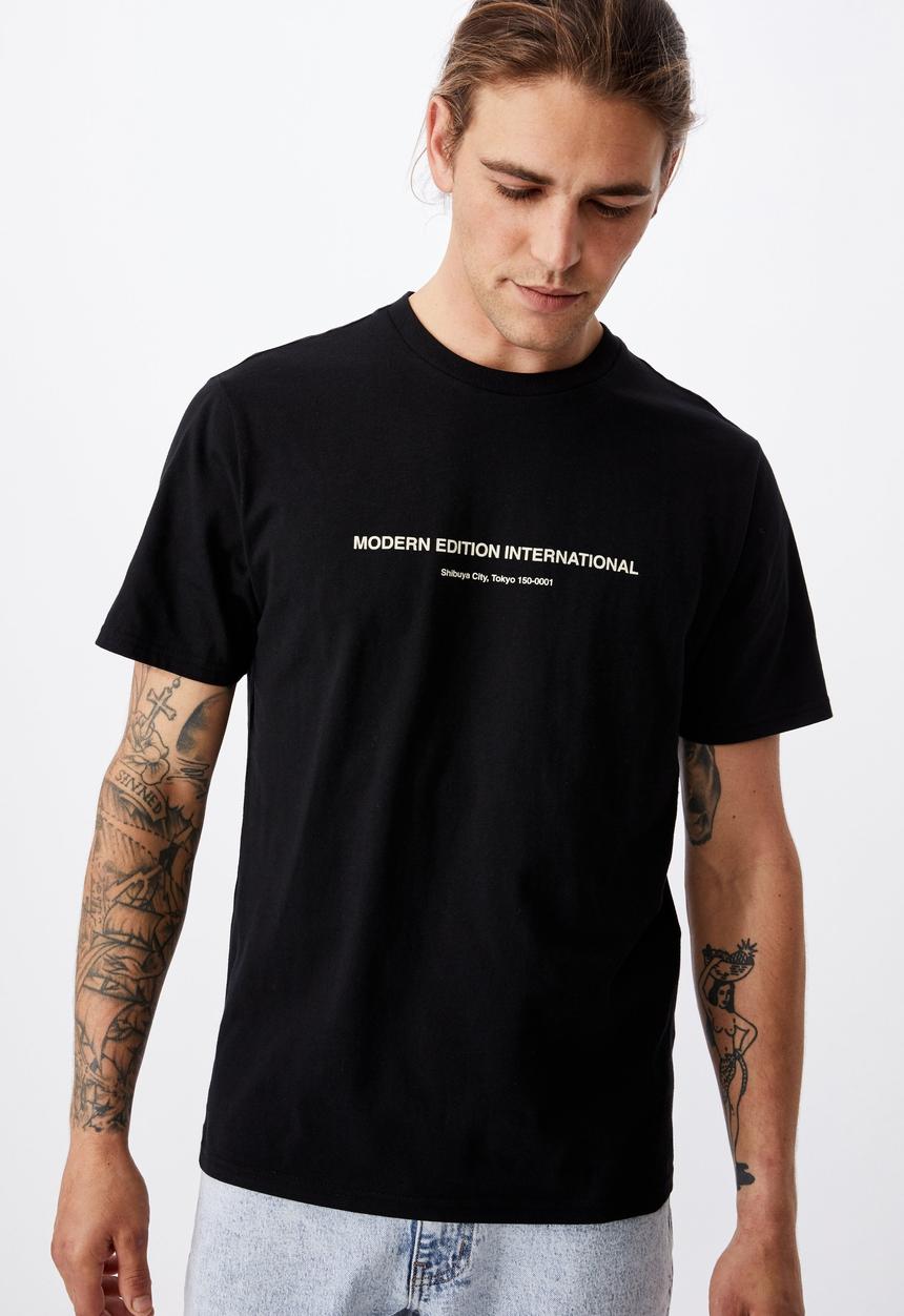 Cotton On - Tbar text T-shirt  - black