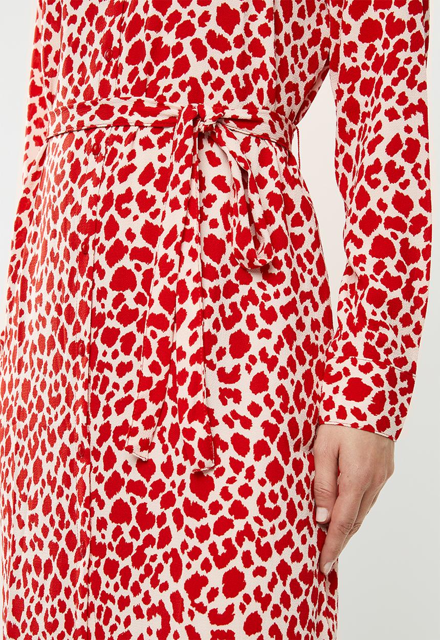 Vero Moda - Saga long sleeve abk shirt dress - red & white