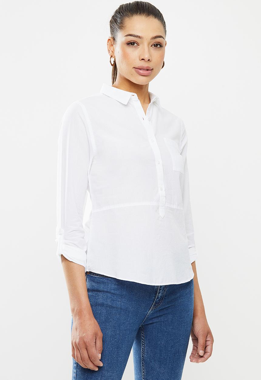 edit - Curved hem shirt - white 