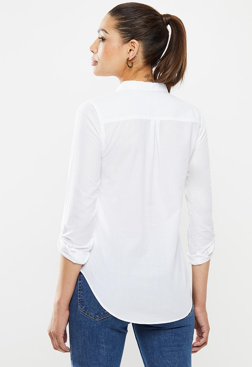 edit - Curved hem shirt - white 