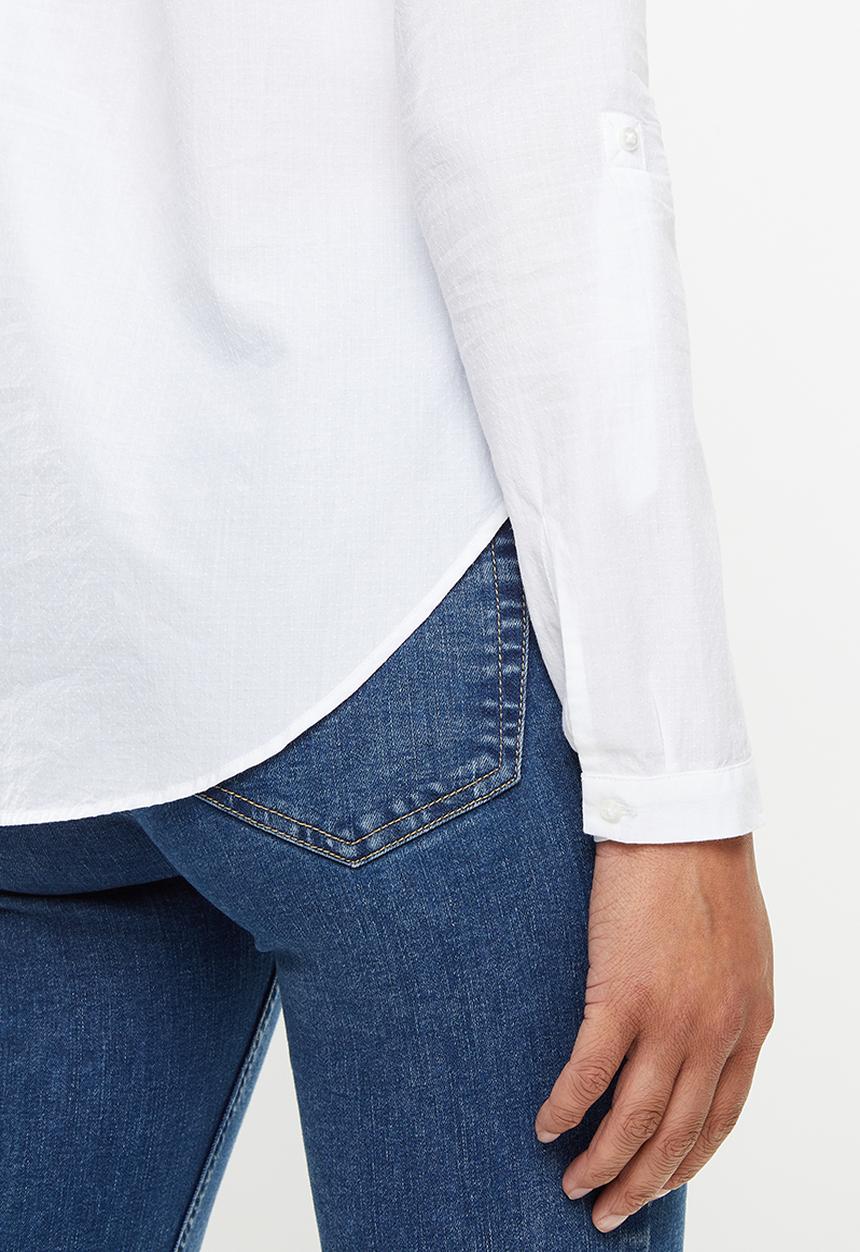 edit - Curved hem shirt - white 