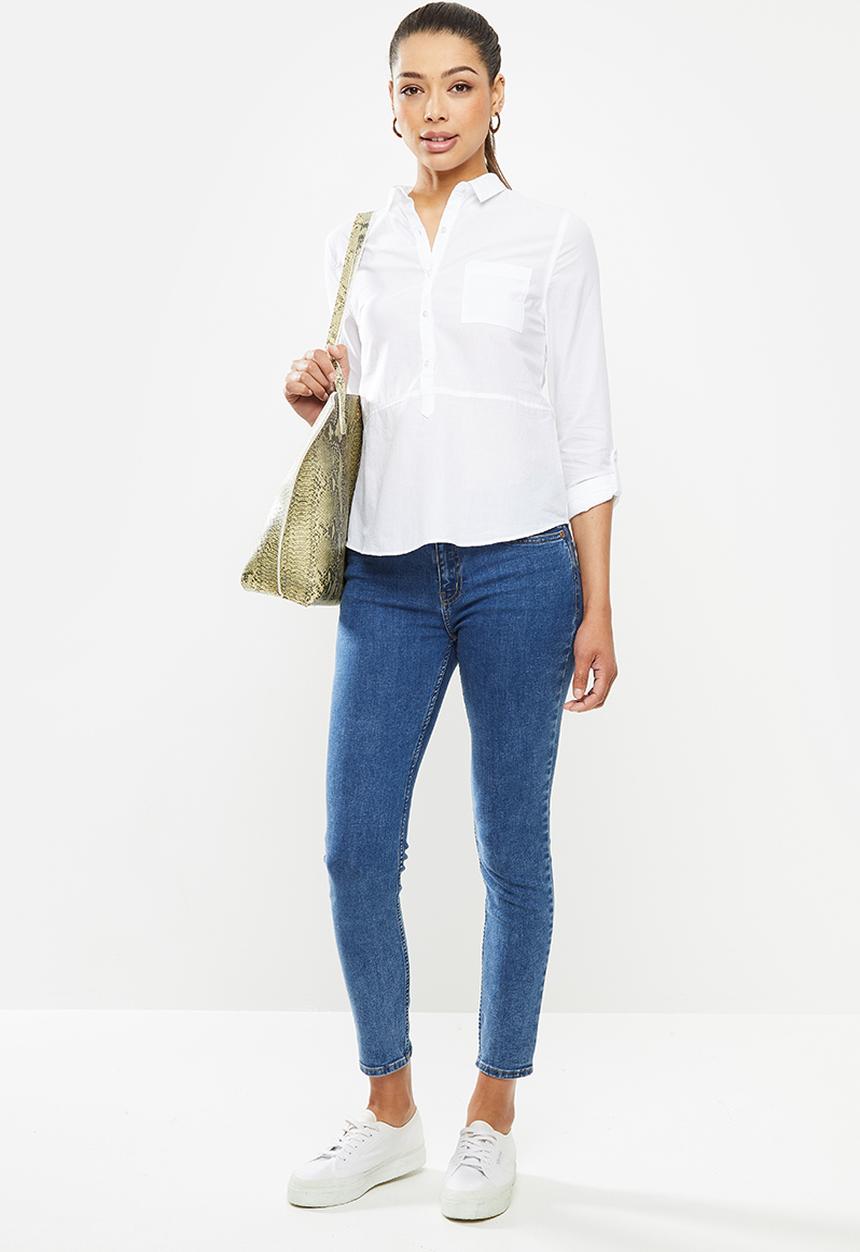 edit - Curved hem shirt - white 