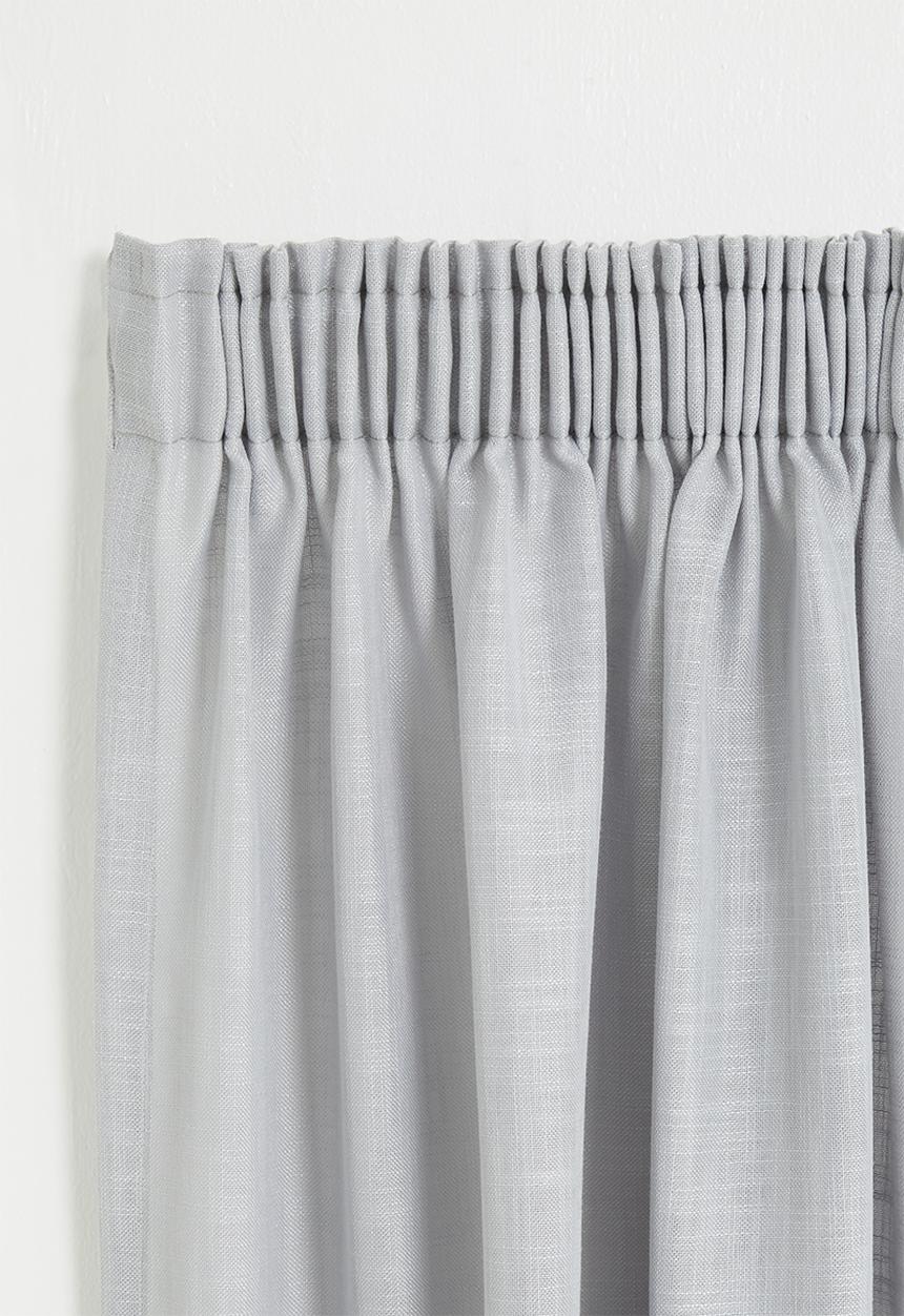 Sixth Floor - Slub unlined taped café curtain - grey