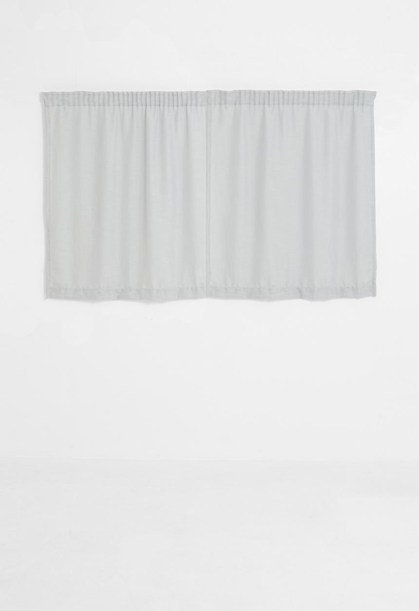 Sixth Floor - Slub unlined taped café curtain - grey