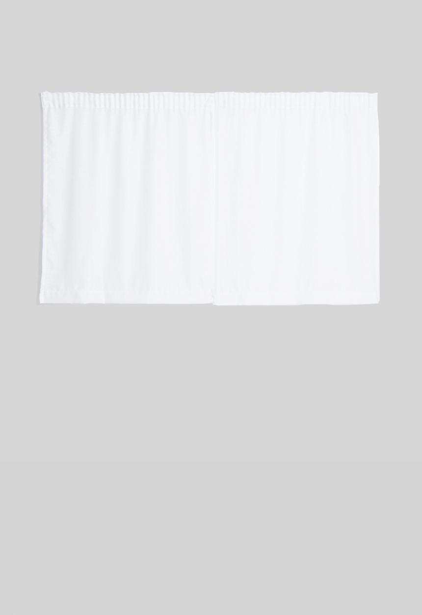 Sixth Floor - Slub unlined taped café curtain - white
