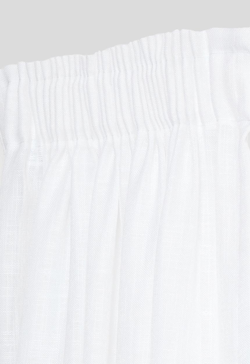 Sixth Floor - Slub unlined taped café curtain - white