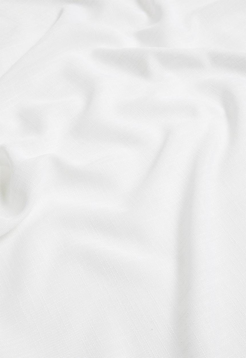 Sixth Floor - Slub unlined taped café curtain - white