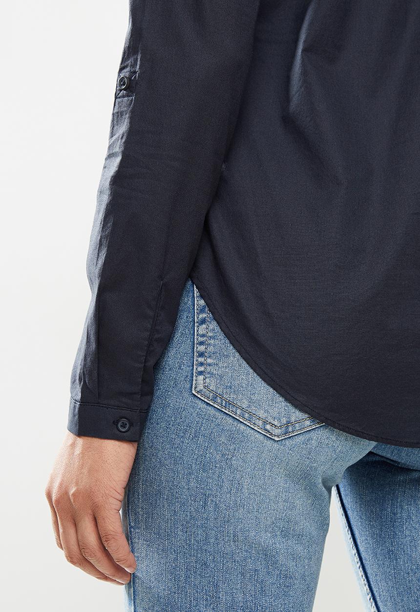 edit - Curved hem shirt - navy