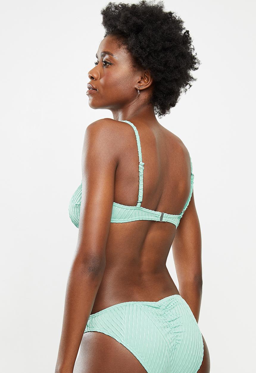 Lizzy - Gazella textured bandeau top with removable straps and padding - aqua