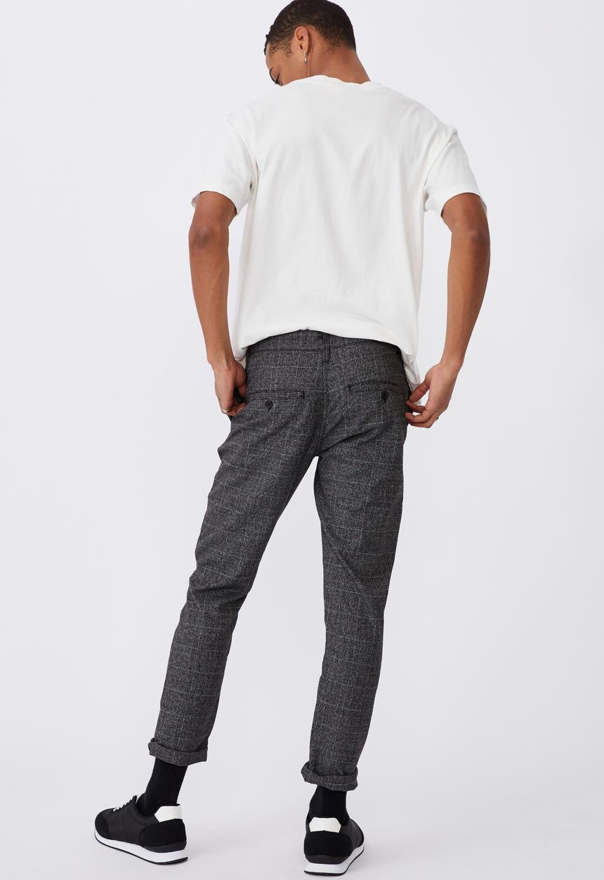 Cotton On - Skinny stretch chino - black &  white 