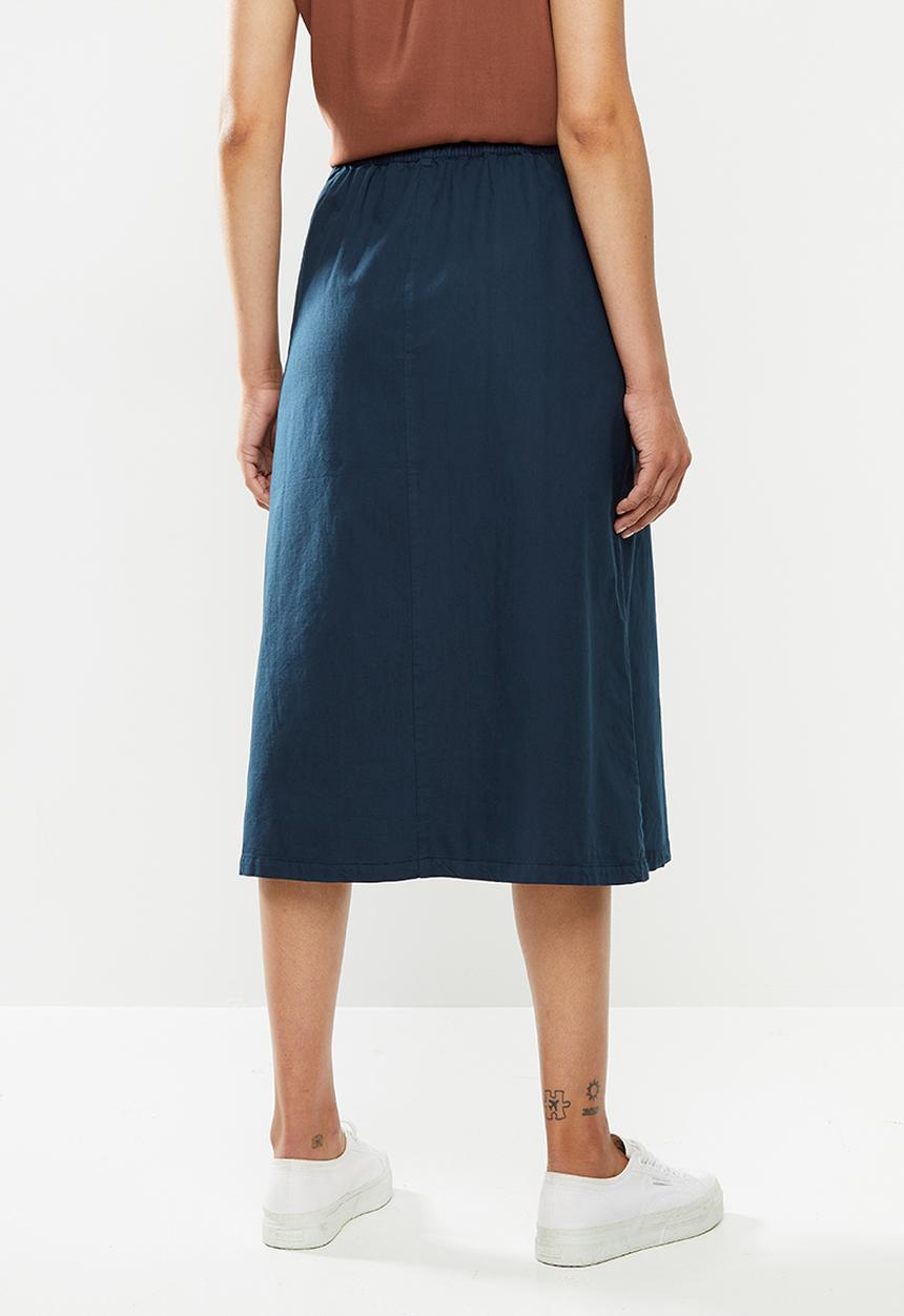 edit - Belted fit & flare skirt - navy