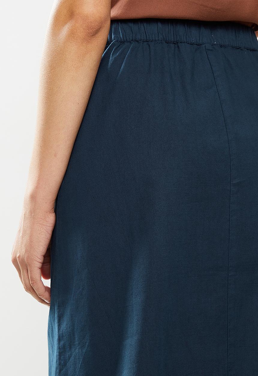 edit - Belted fit & flare skirt - navy