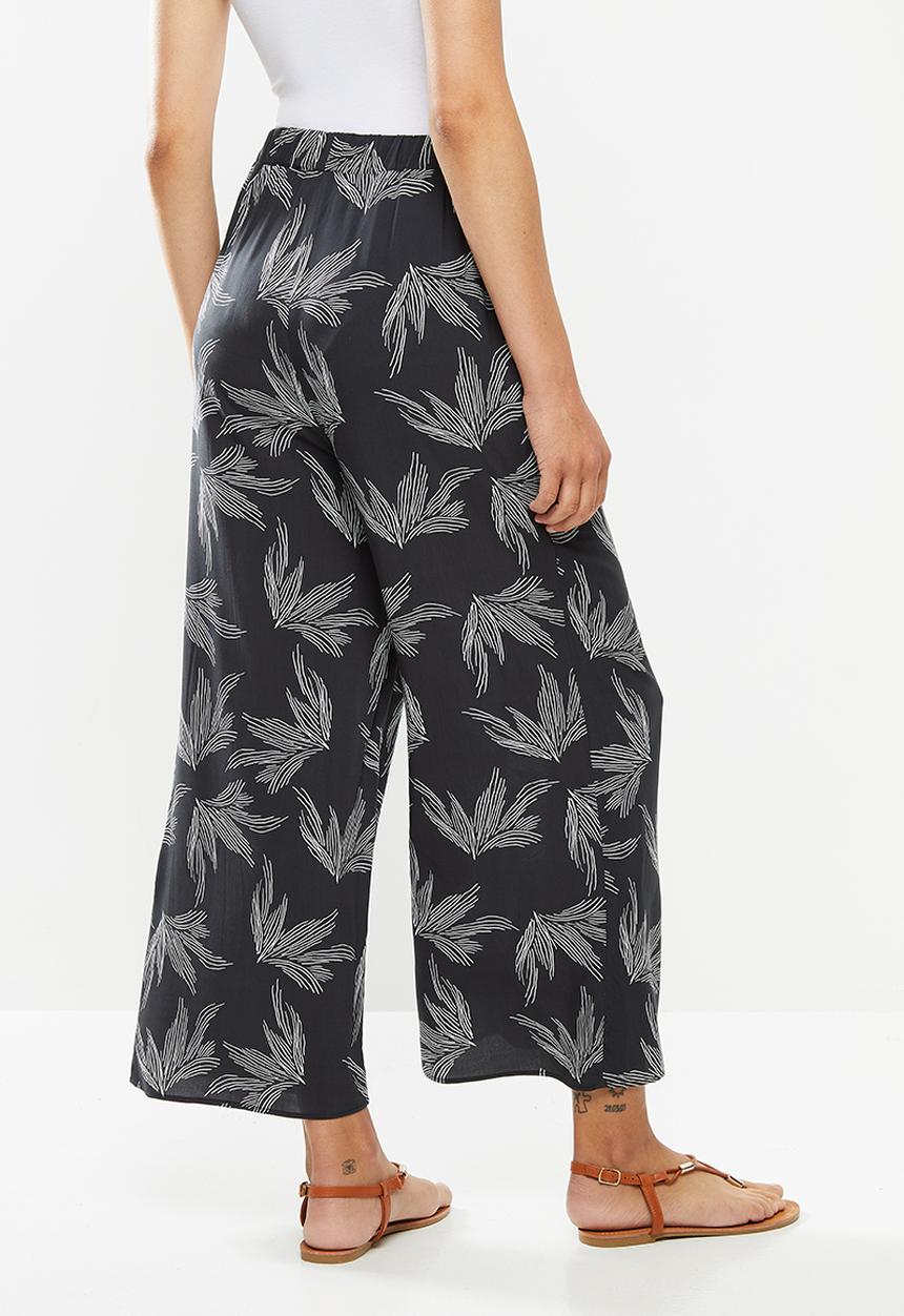 edit - Bold print pallazzo pant - black & white 