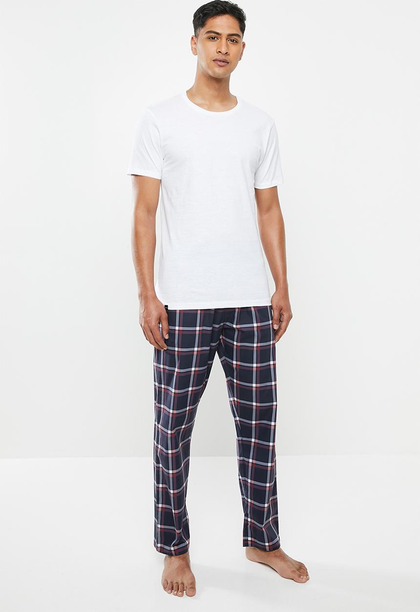 Superbalist - 2 pack scoop neck short sleeve sleep tee - white & red dahlia