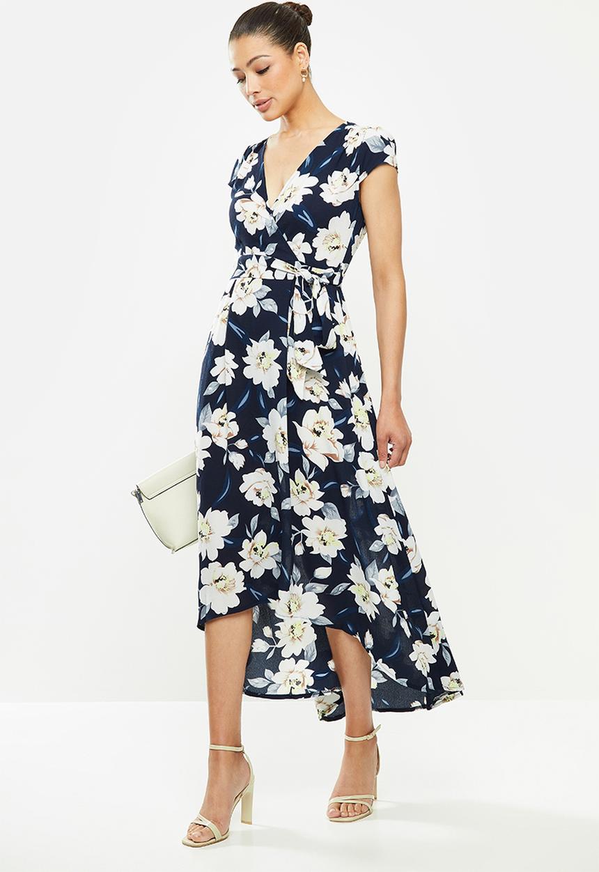 Revenge - High low floral midi dress - multi
