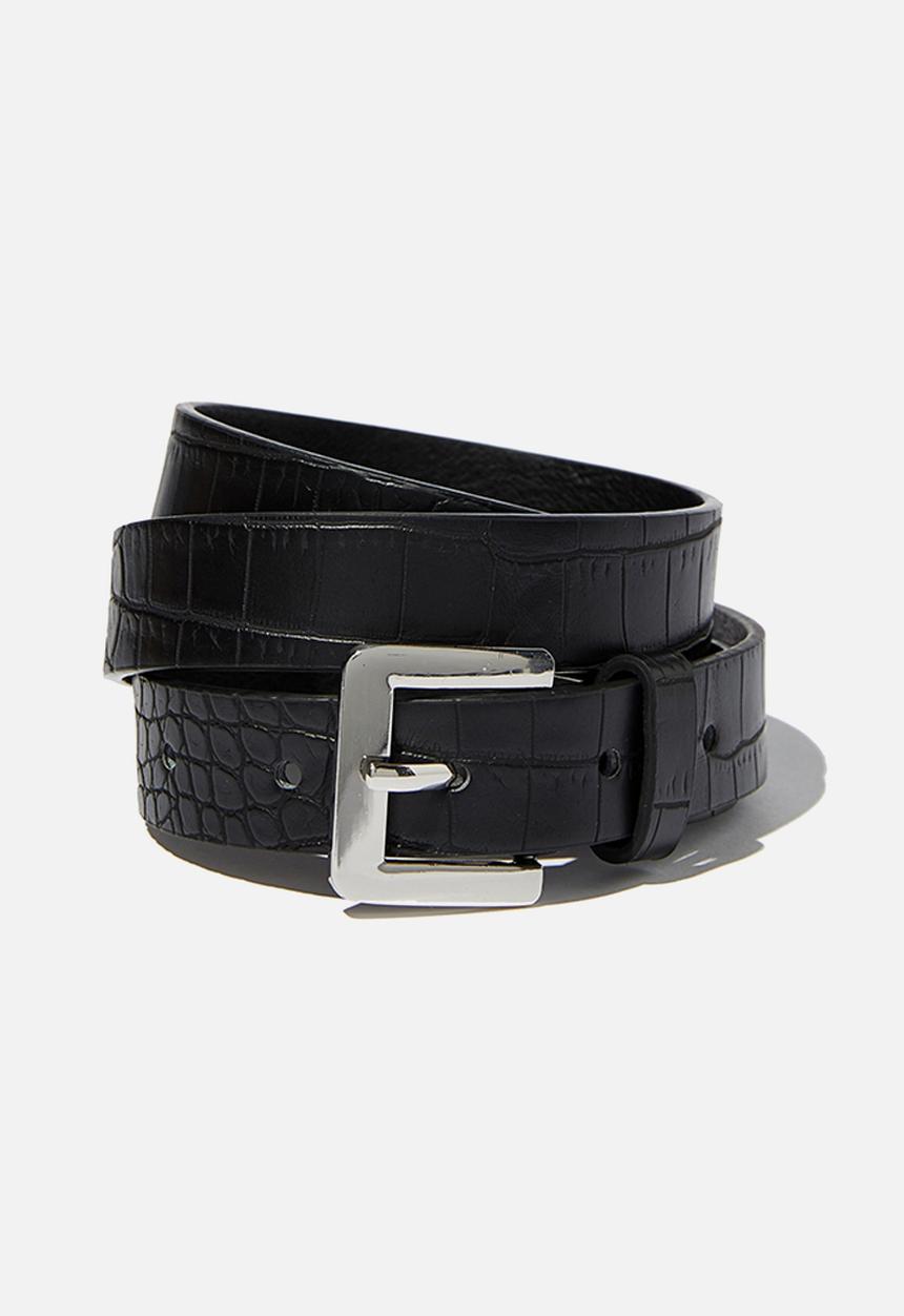 Rubi - Square buckle belt - black