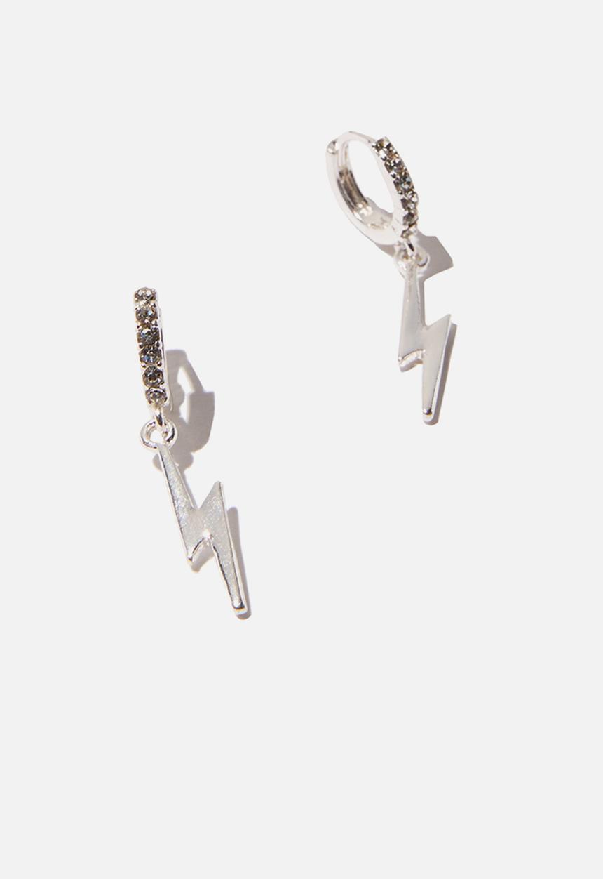 Rubi - Ear party luxe huggie hoops - silver lightning