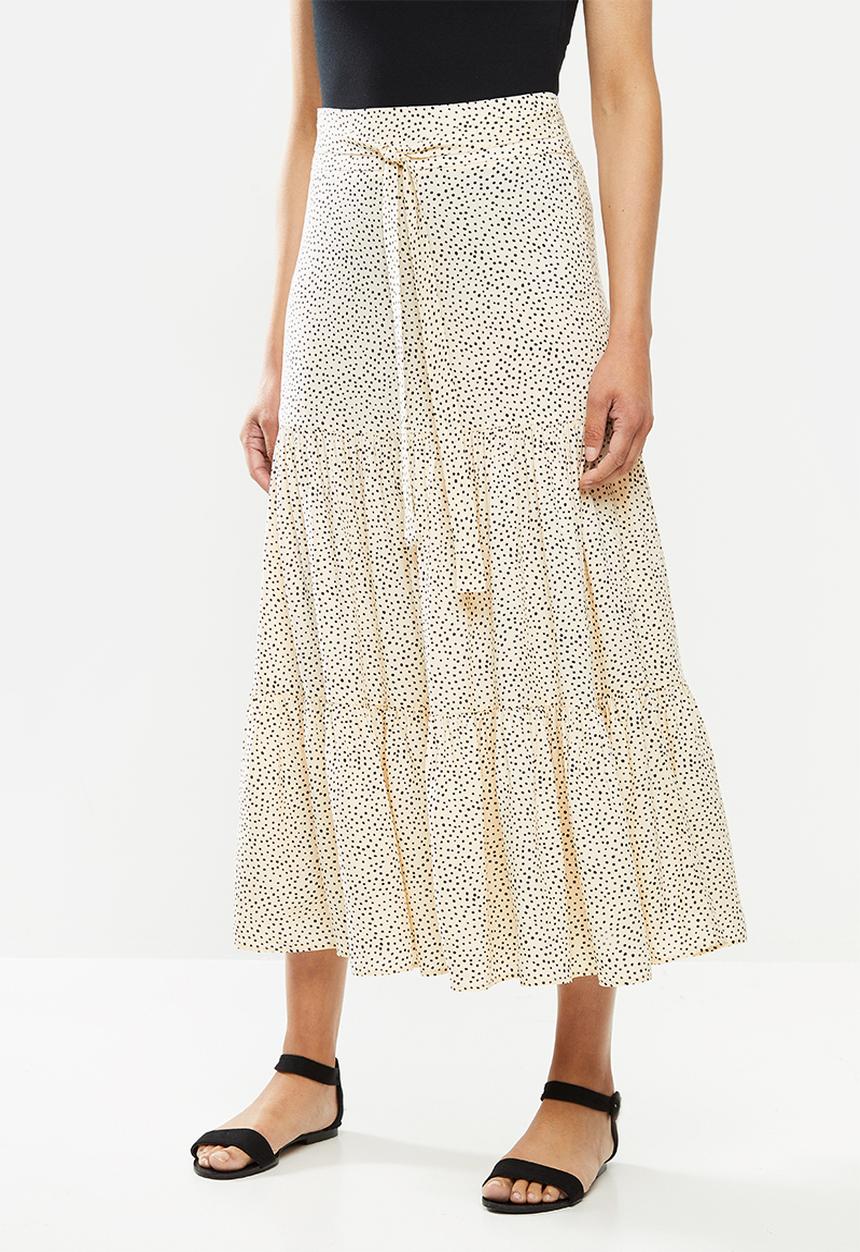 MILLA - Printed tiered skirt - neutral & black