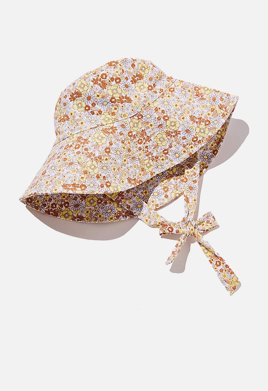 Rubi - Zahra wide brim sun hat - white nikita floral