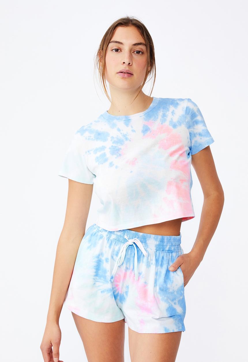 Cotton On - Jersey sleep short - tie dye swirl