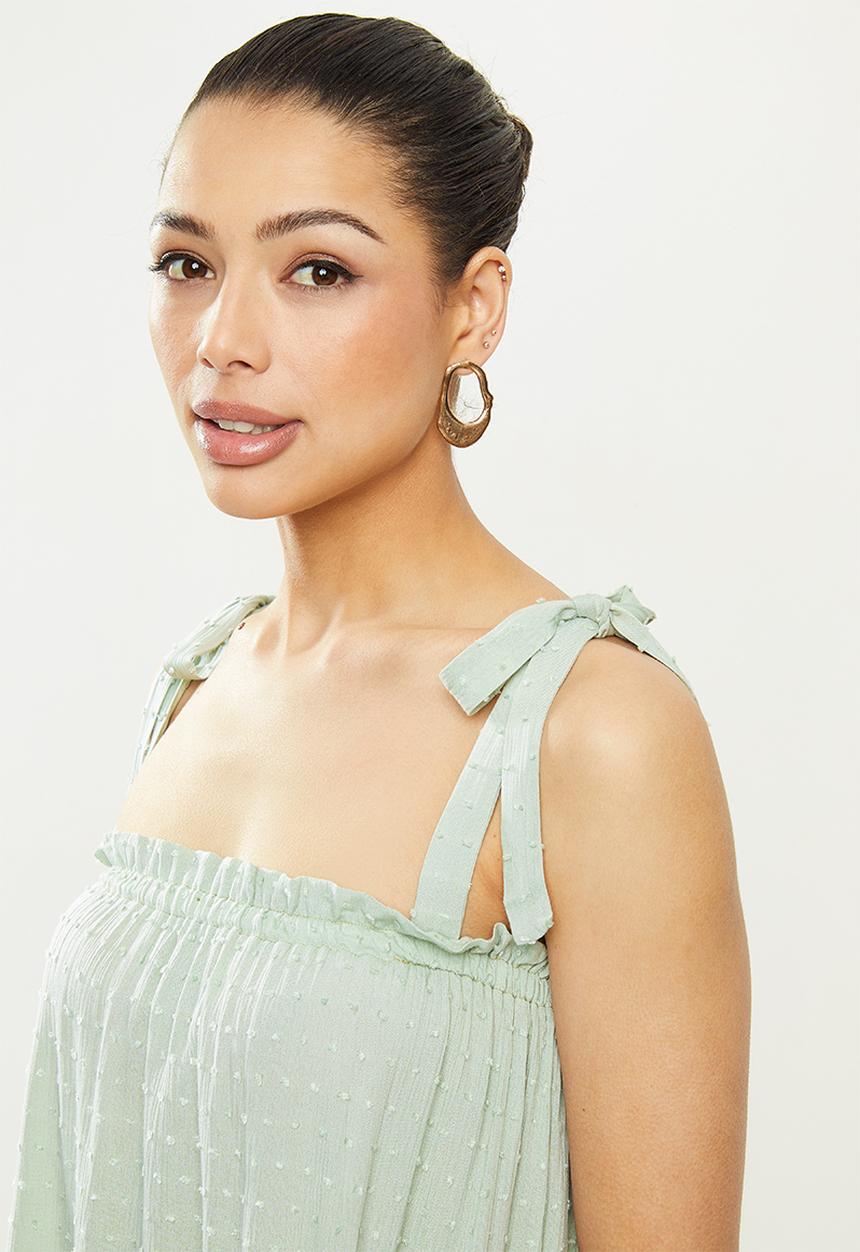MILLA - Cami tie top - sage