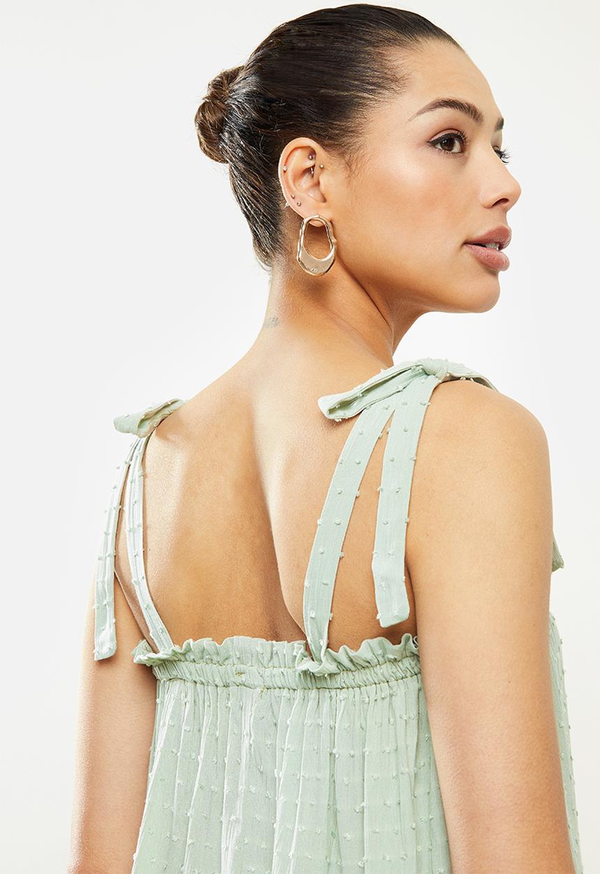 MILLA - Cami tie top - sage