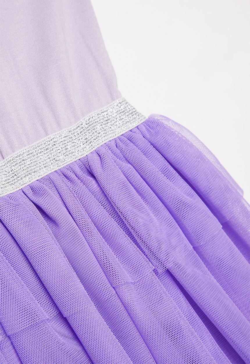 Pop Candy - Tiered mesh combo dress - purple