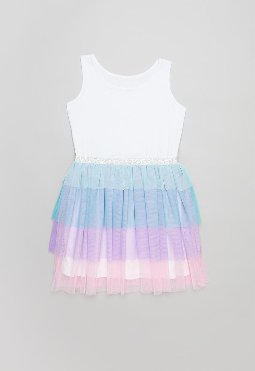 Pop Candy - Tiered mesh combo dress - multi