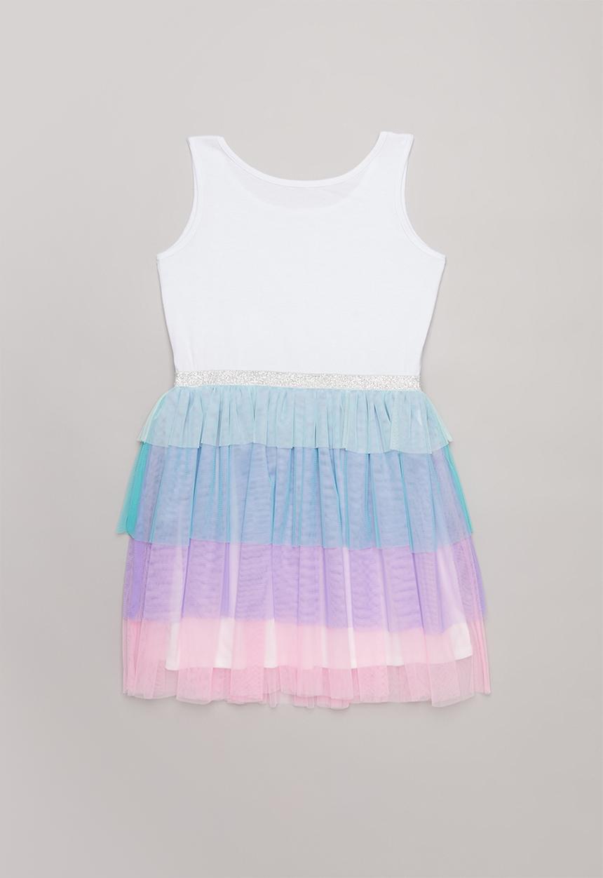 Pop Candy - Tiered mesh combo dress - multi