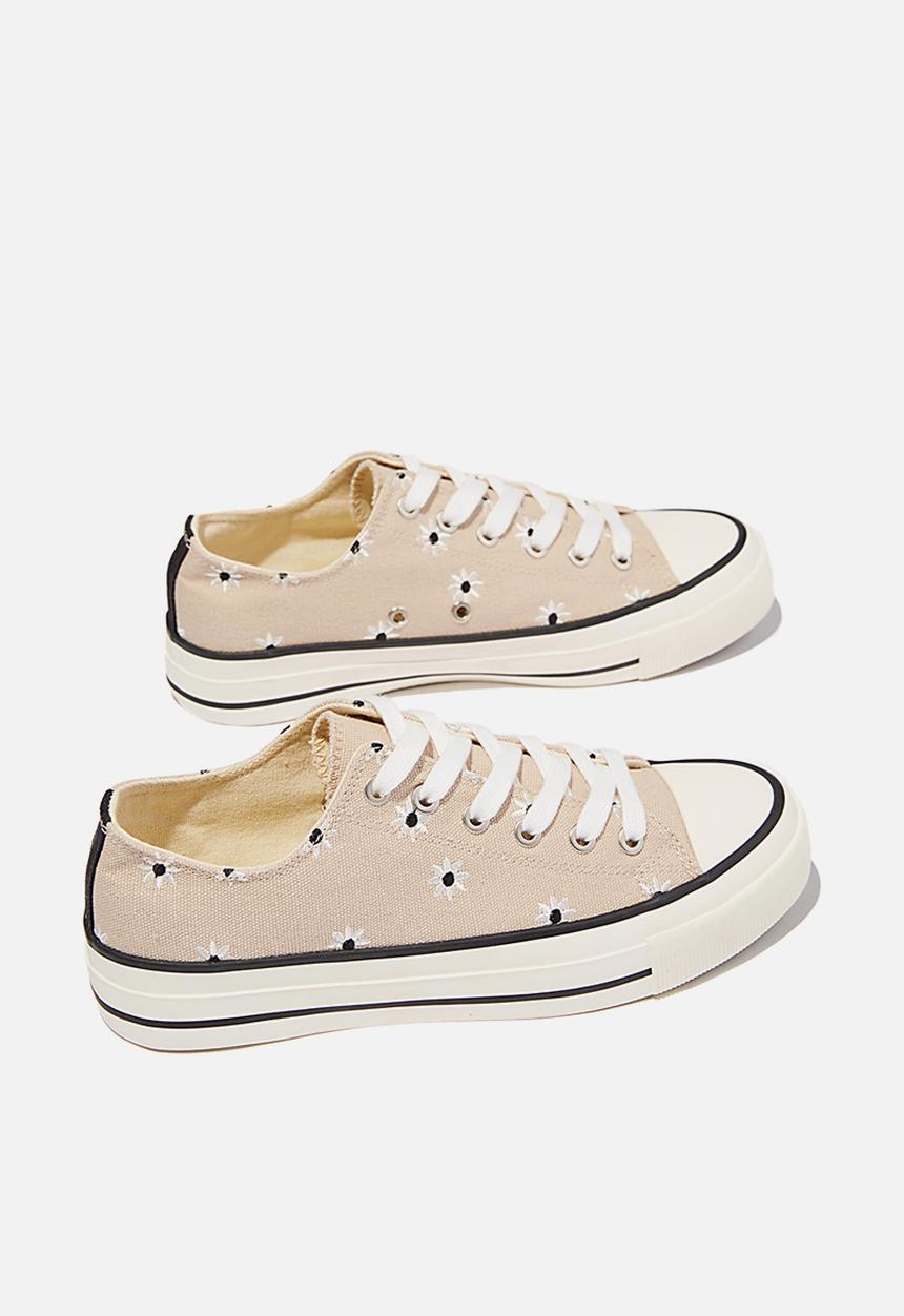Cotton On - Billie retro low rise - daisy ecru embroidery
