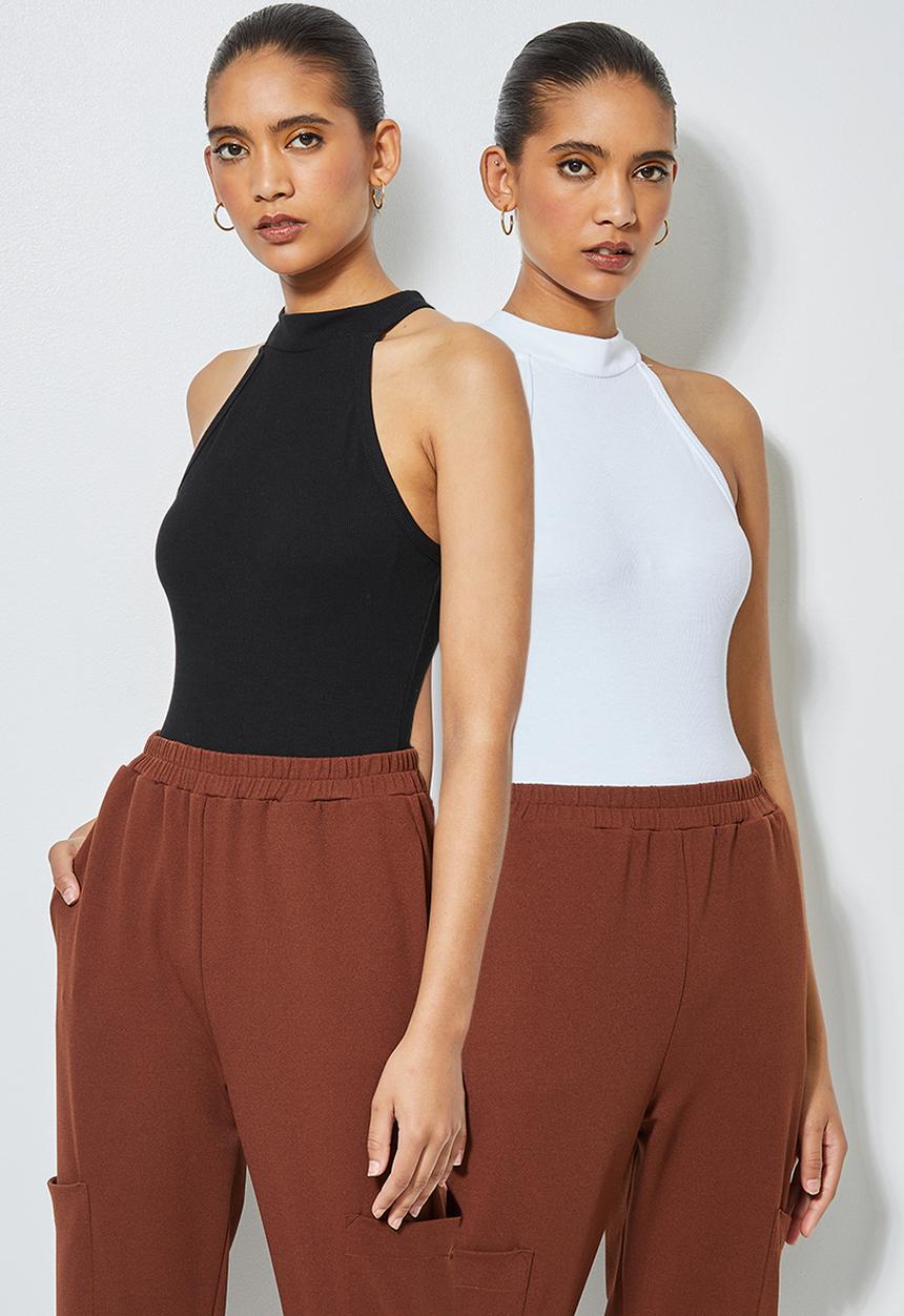 Superbalist - 2Pack cutaway bodysuit - black & white