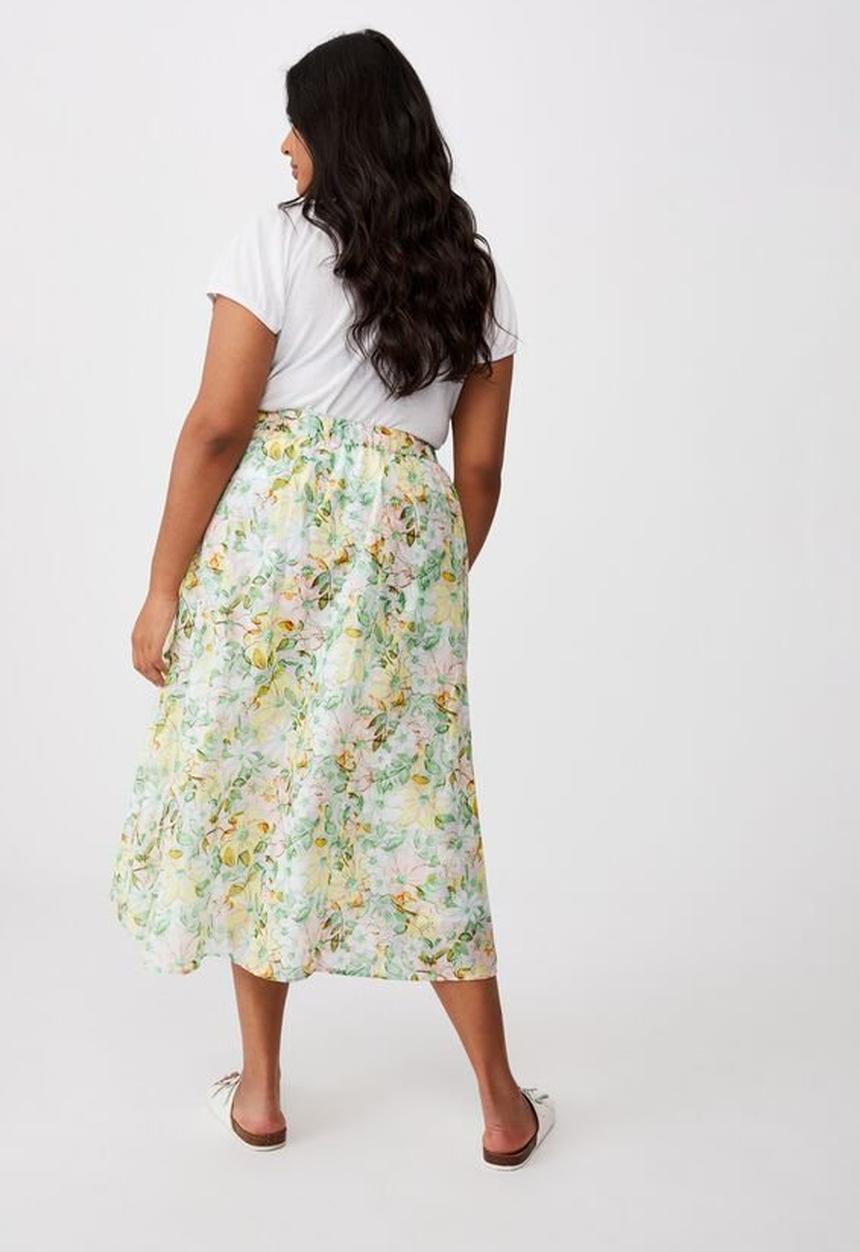 Cotton On - Curve florence frill midi skirt - sharna floral