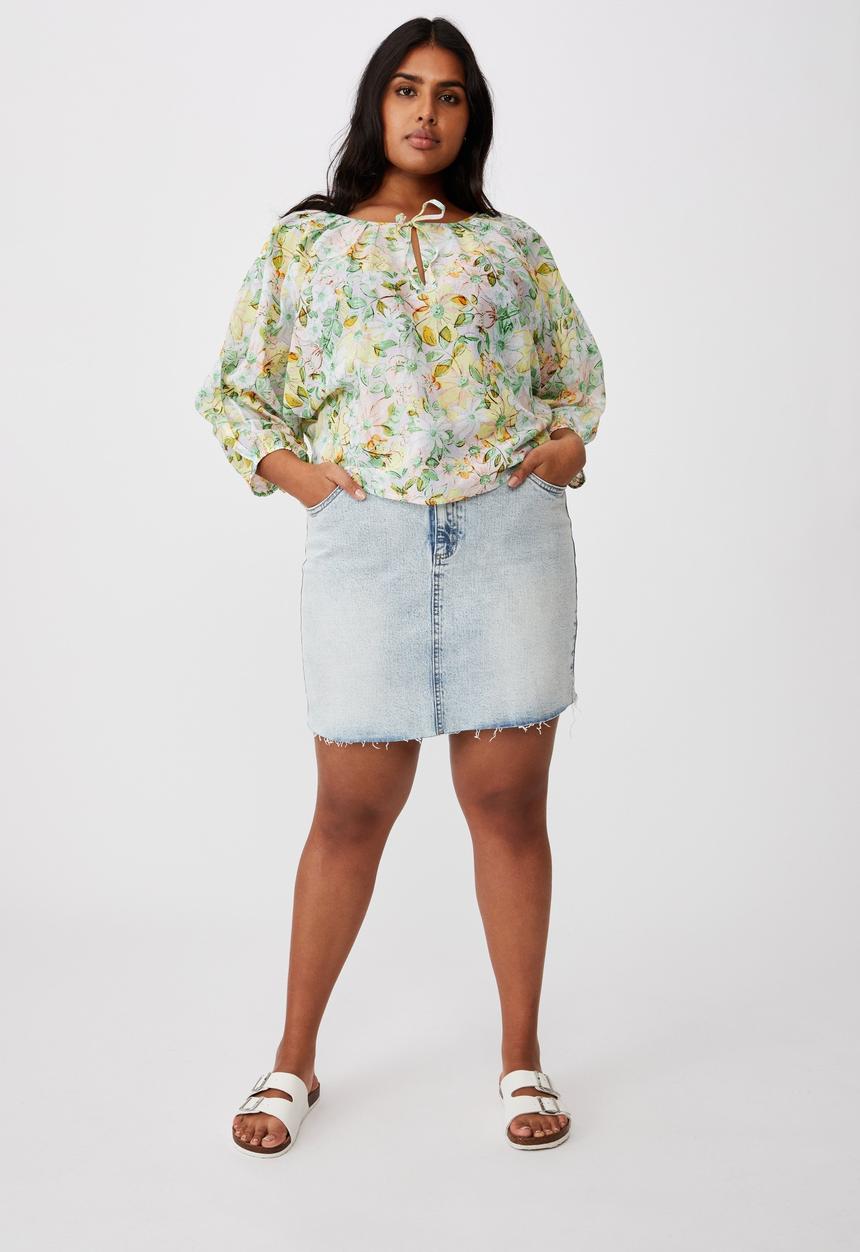 Cotton On - Curve peasant blouse - sharna floral