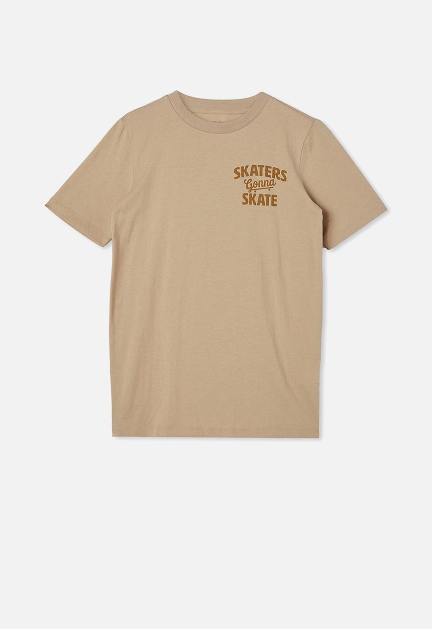 Free by Cotton On - Free boys skater short sleeve tee - semolina