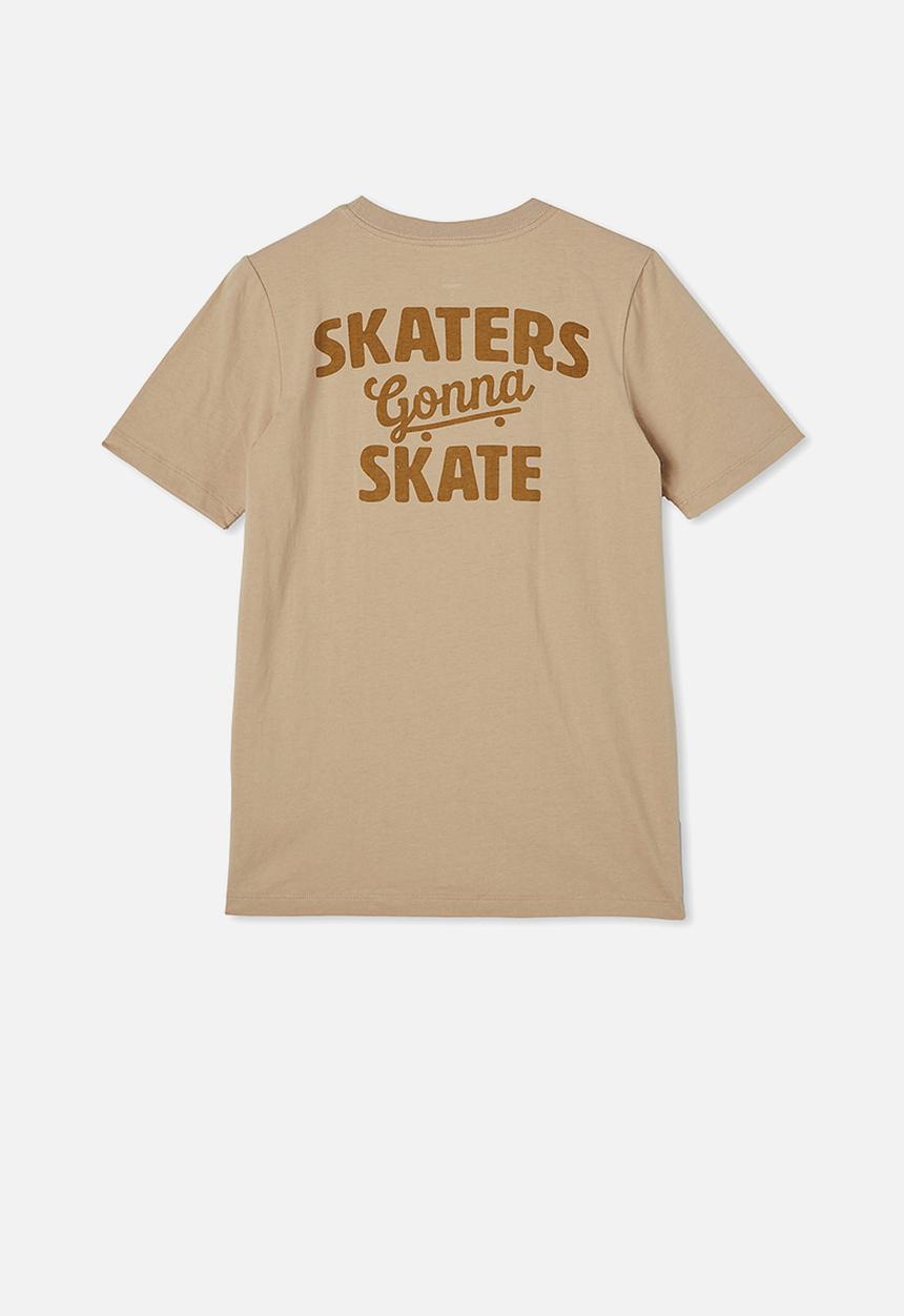 Free by Cotton On - Free boys skater short sleeve tee - semolina