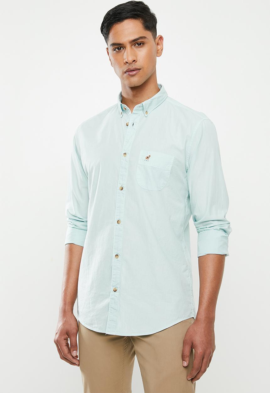 POLO - Jason textured signature shirt - blue
