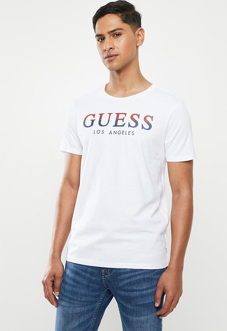 GUESS - Short sleeve guess 2 colour crew tee - white