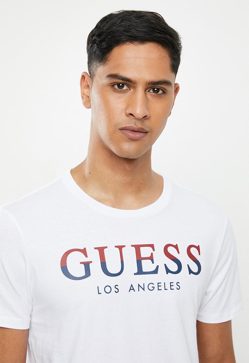 GUESS - Short sleeve guess 2 colour crew tee - white